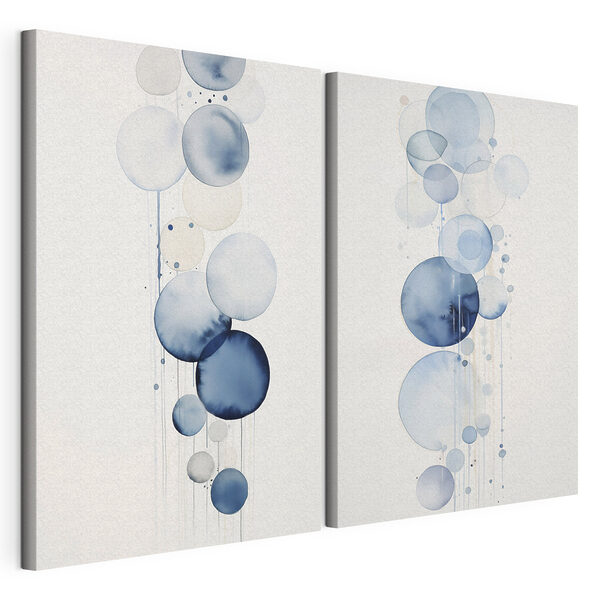 Peinture de cercles et de coulures Impression sur toile modulaire Peinture de cercles et de coulures