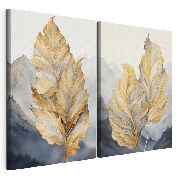 Impression sur toile modulaire Feuilles d'automne sur un fond serein (UGS : m01119) Impression sur toile modulaire Impression sur toile modulaire Feuilles d'automne sur un fond serein (UGS : m01119)