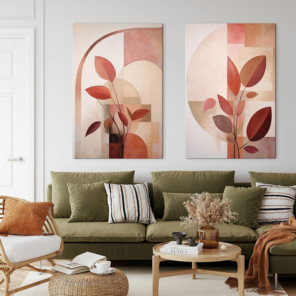 Painting of a plant with leaves