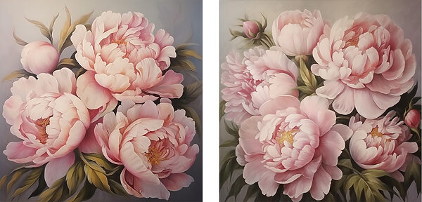 Painting of pink flowers
