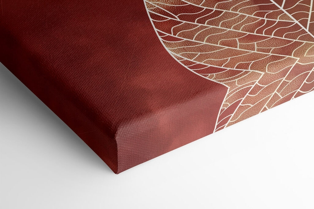 - Elegant leaf outlines on warm hues - Elegant leaf outlines on warm hues