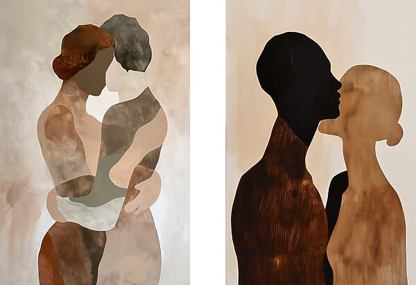 Two images of a couple of people Two images of a couple of people