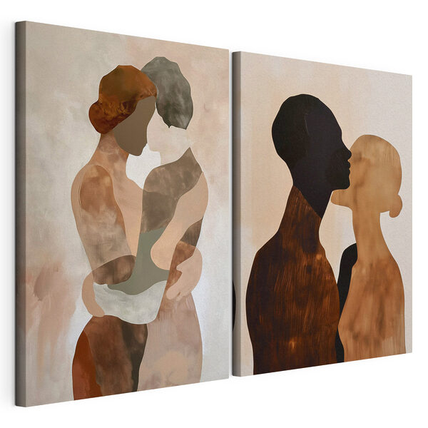 Impression sur toile modulaire Deux photos représentant un couple