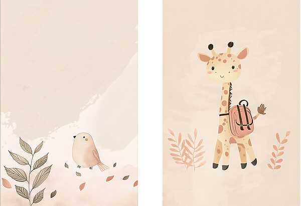 Giraffe and bird Giraffe and bird