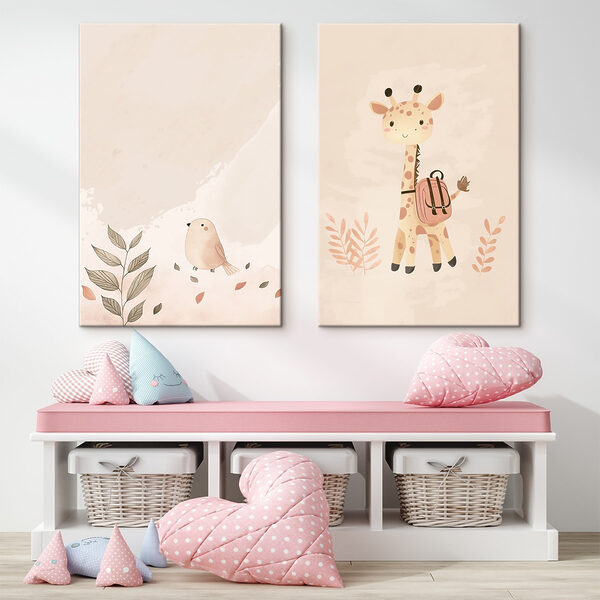 Giraffe and bird Giraffe and bird