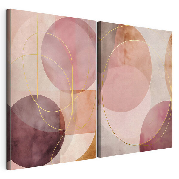 Impression sur toile modulaire Des formes géométriques aux teintes chaudes