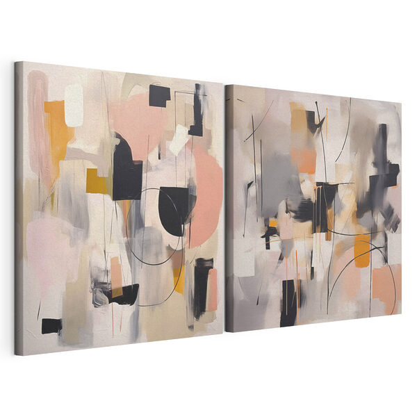 Impression sur toile modulaire Deux tableaux de couleurs différentes