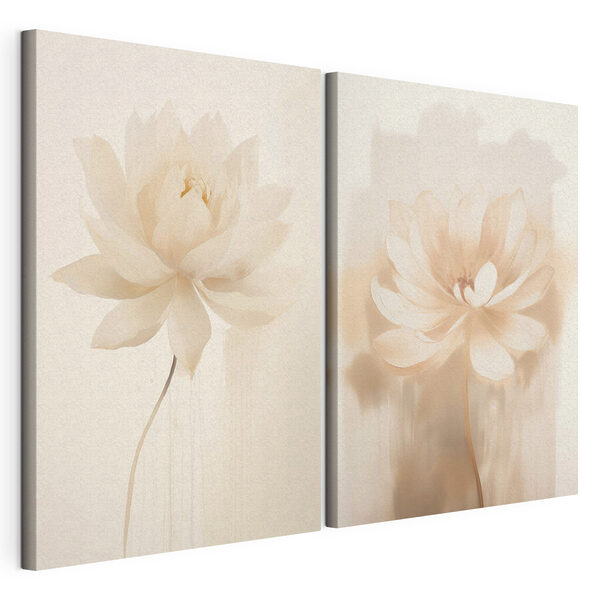 Des fleurs élégantes aux teintes délicates Impression sur toile modulaire Des fleurs élégantes aux teintes délicates