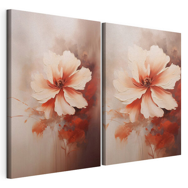Impression sur toile modulaire - Une fleur délicate aux teintes douces