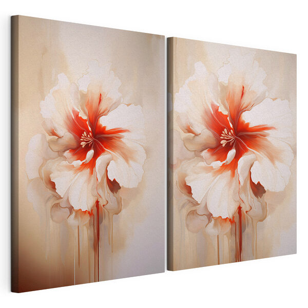 Impression sur toile modulaire Peinture représentant une fleur