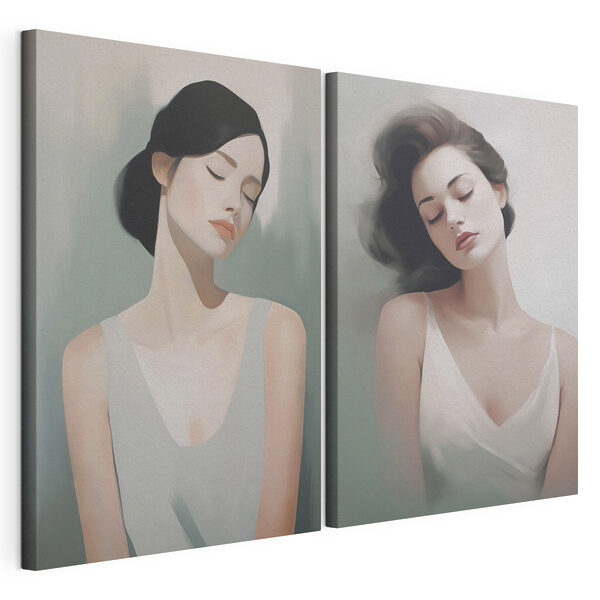 Impression sur toile modulaire Des expressions douces d'une beauté sereine