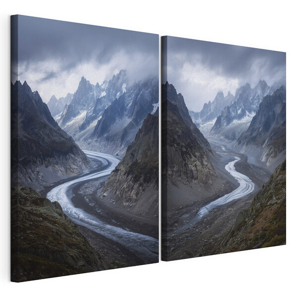 Rivière traversant une vallée Impression sur toile modulaire Rivière traversant une vallée