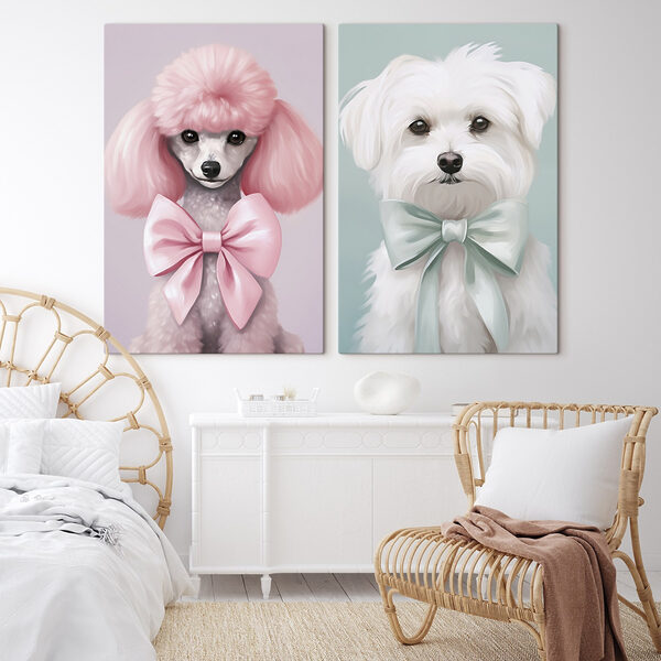 Dog with pink hair and a bow Dog with pink hair and a bow