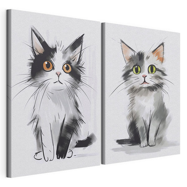 Impression sur toile modulaire Dessin représentant un chat
