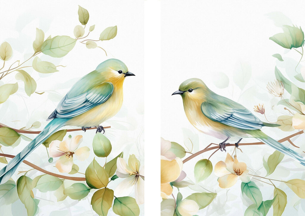 Two birds on a branch Two birds on a branch