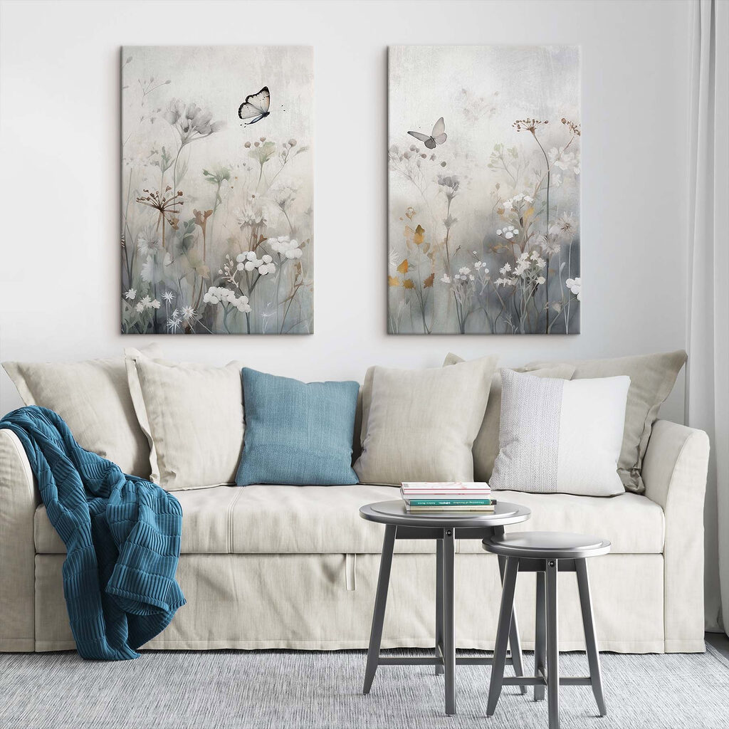 Painting of flowers and butterflies Painting of flowers and butterflies
