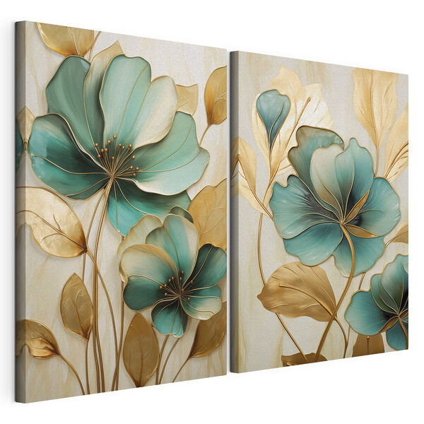 Impression sur toile modulaire Des fleurs délicates aux teintes éclatantes