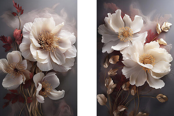 - Elegant blooms in gentle hues