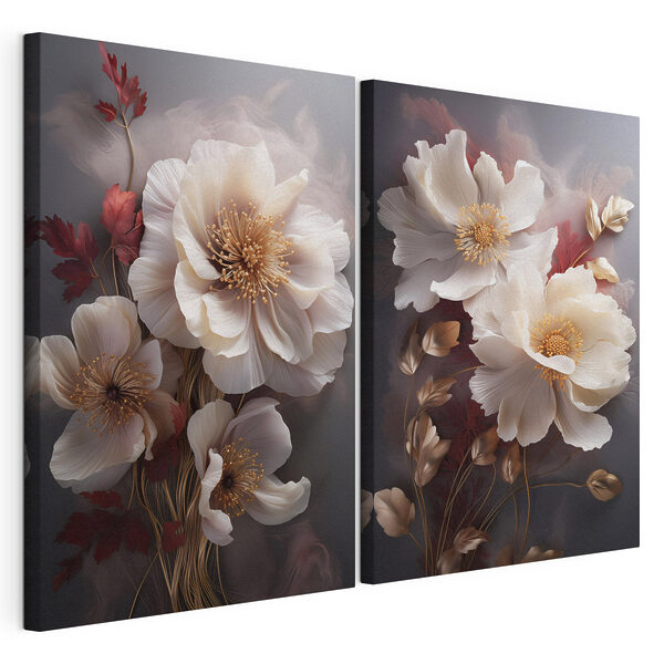 - Elegant blooms in gentle hues