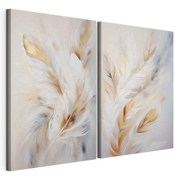 Une élégance toute en douceur dans l'art des plumes Impression sur toile modulaire Une élégance toute en douceur dans l'art des plumes