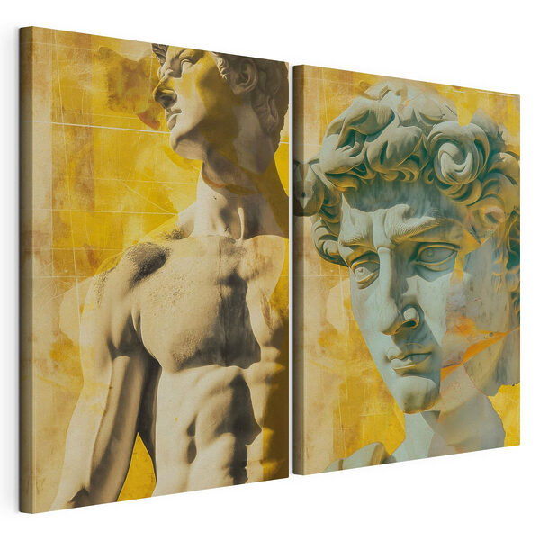 Collage représentant une statue Impression sur toile modulaire Collage représentant une statue