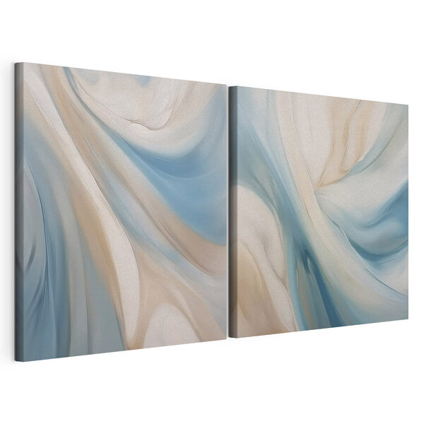 Douces volutes de bleu et de crème Impression sur toile modulaire Douces volutes de bleu et de crème