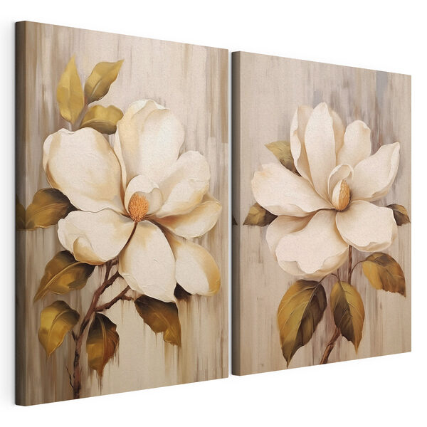 Peinture de fleurs sur une surface en bois Impression sur toile modulaire Peinture de fleurs sur une surface en bois