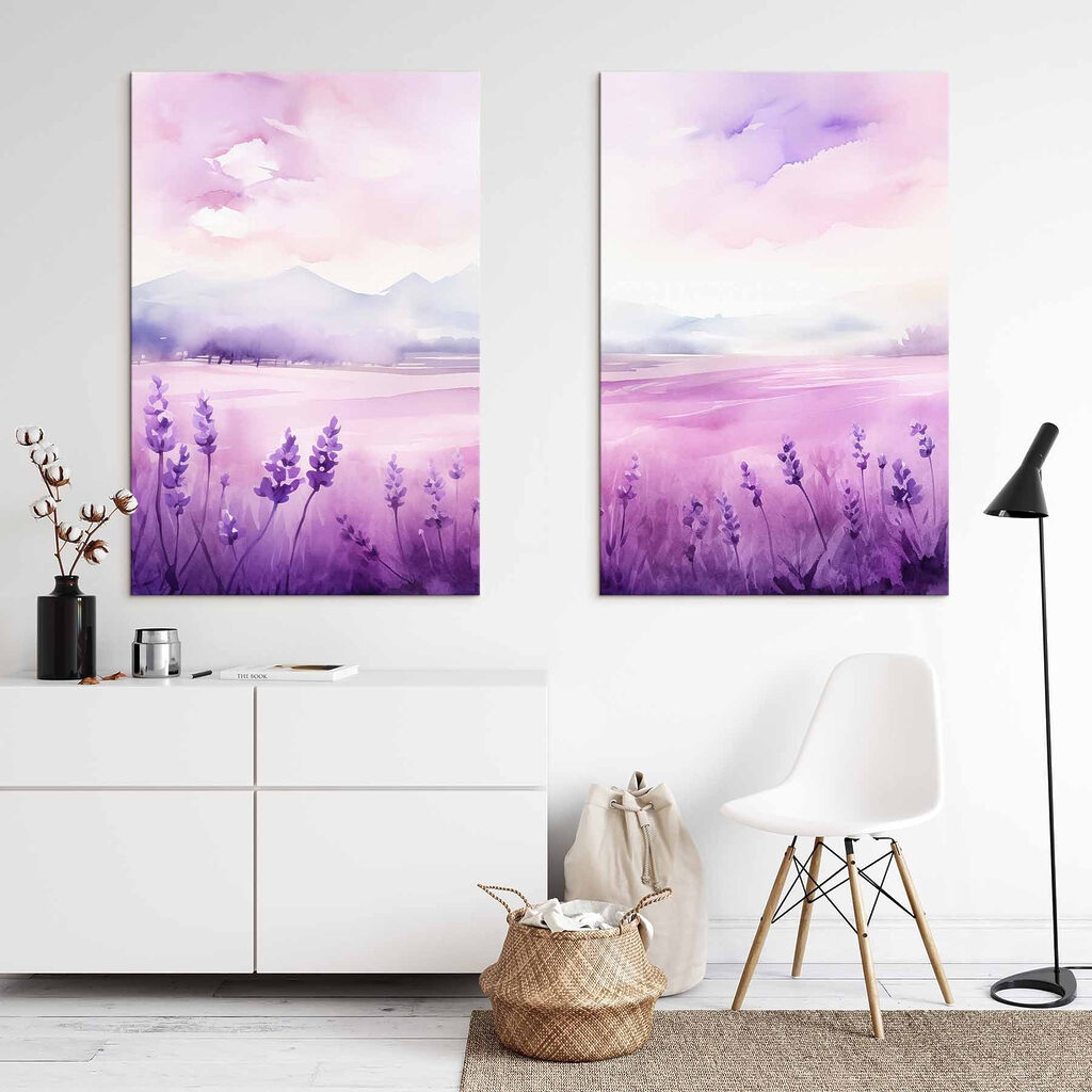 Painting of a lavender field Painting of a lavender field