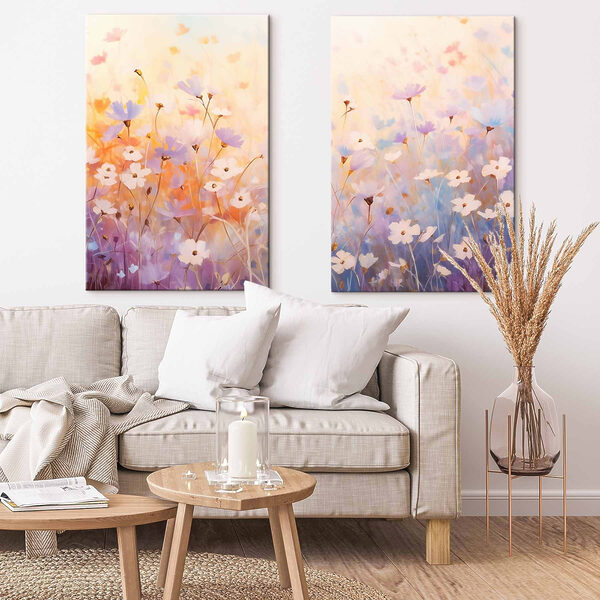 Painting of flowers in a field Painting of flowers in a field