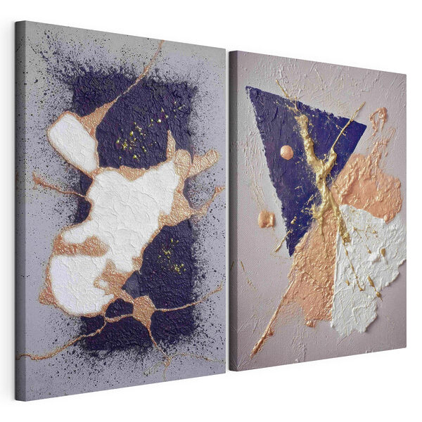 Impression sur toile modulaire Formes abstraites aux couleurs contrastées