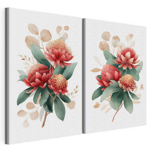 Une beauté épanouie aux couleurs douces Impression sur toile modulaire Une beauté épanouie aux couleurs douces