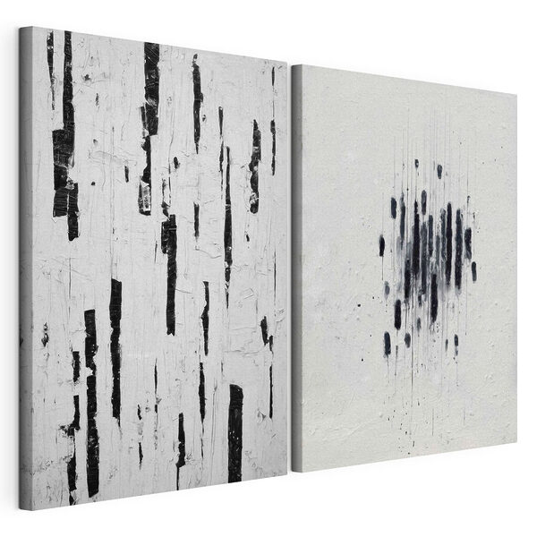 Contrastes abstraits en noir et blanc Impression sur toile modulaire Contrastes abstraits en noir et blanc