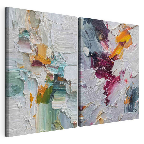 Des couleurs vives virevoltent sur la toile Impression sur toile modulaire Des couleurs vives virevoltent sur la toile
