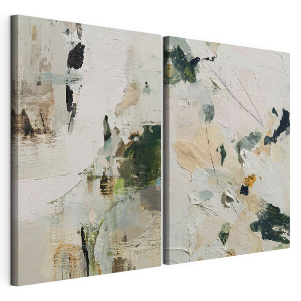 - Exploration abstraite des teintes douces Impression sur toile modulaire - Exploration abstraite des teintes douces