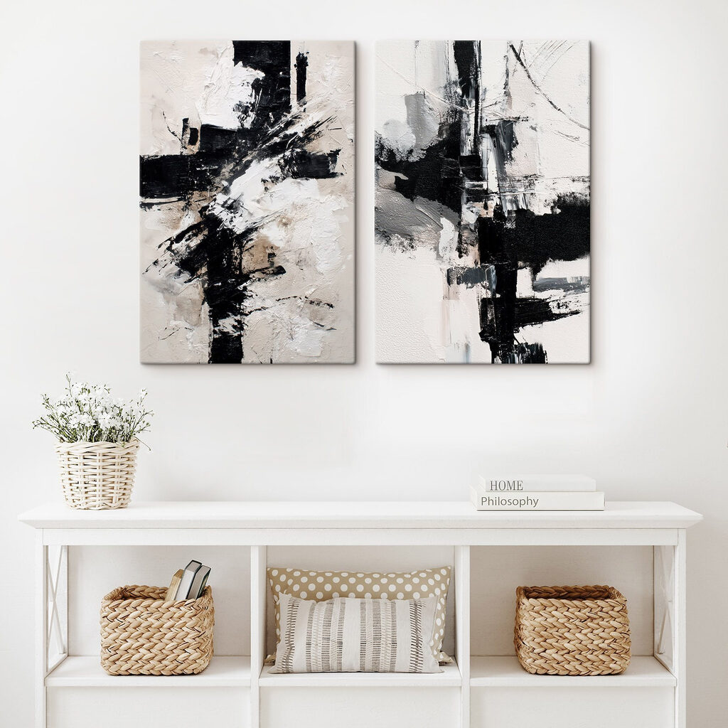Abstract interplay of black and white Abstract interplay of black and white