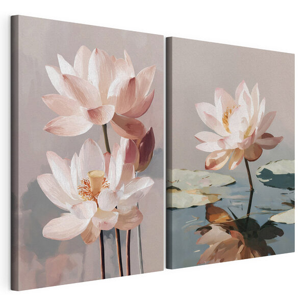 Collage de fleurs Impression sur toile modulaire Collage de fleurs