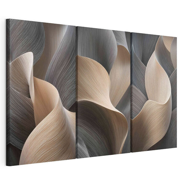 Des courbes naturelles dans des tons doux et discrets Impression sur toile modulaire Des courbes naturelles dans des tons doux et discrets