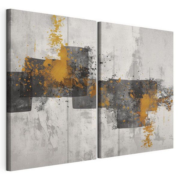 Couleurs abstraites dans une composition dynamique Impression sur toile modulaire Couleurs abstraites dans une composition dynamique
