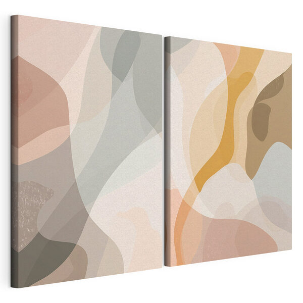 Impression sur toile modulaire Des formes fluides dans une palette de couleurs douces