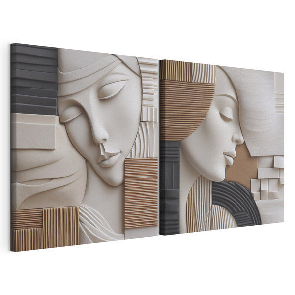 Impression sur toile modulaire Les formes douces créent des expressions sereines