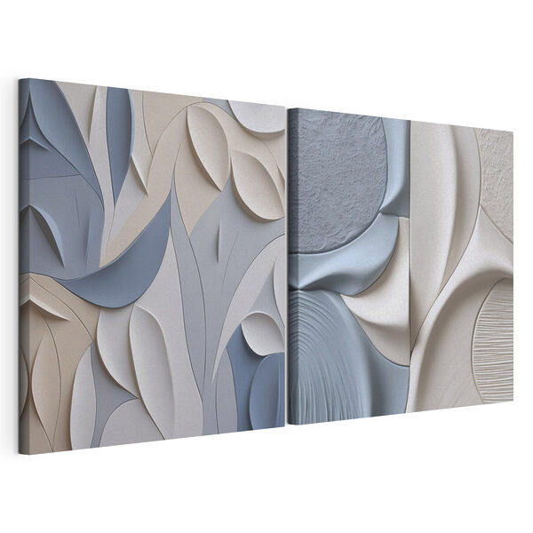 Des courbes douces dans une palette de couleurs apaisantes Impression sur toile modulaire Des courbes douces dans une palette de couleurs apaisantes