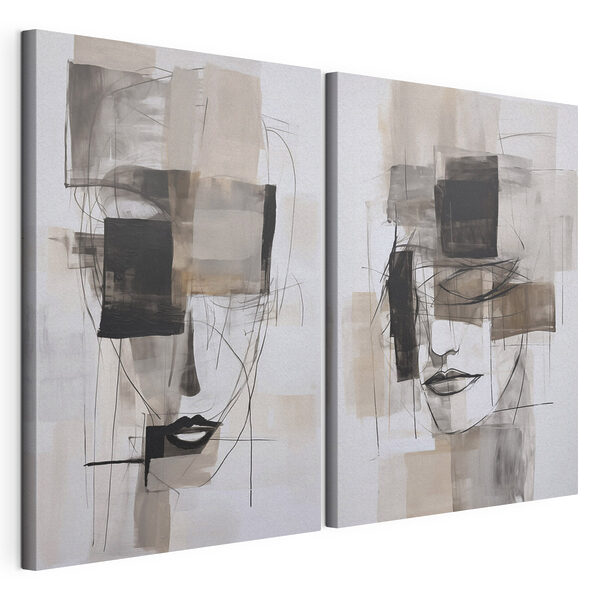 Impression sur toile modulaire Peinture représentant le visage d'une femme