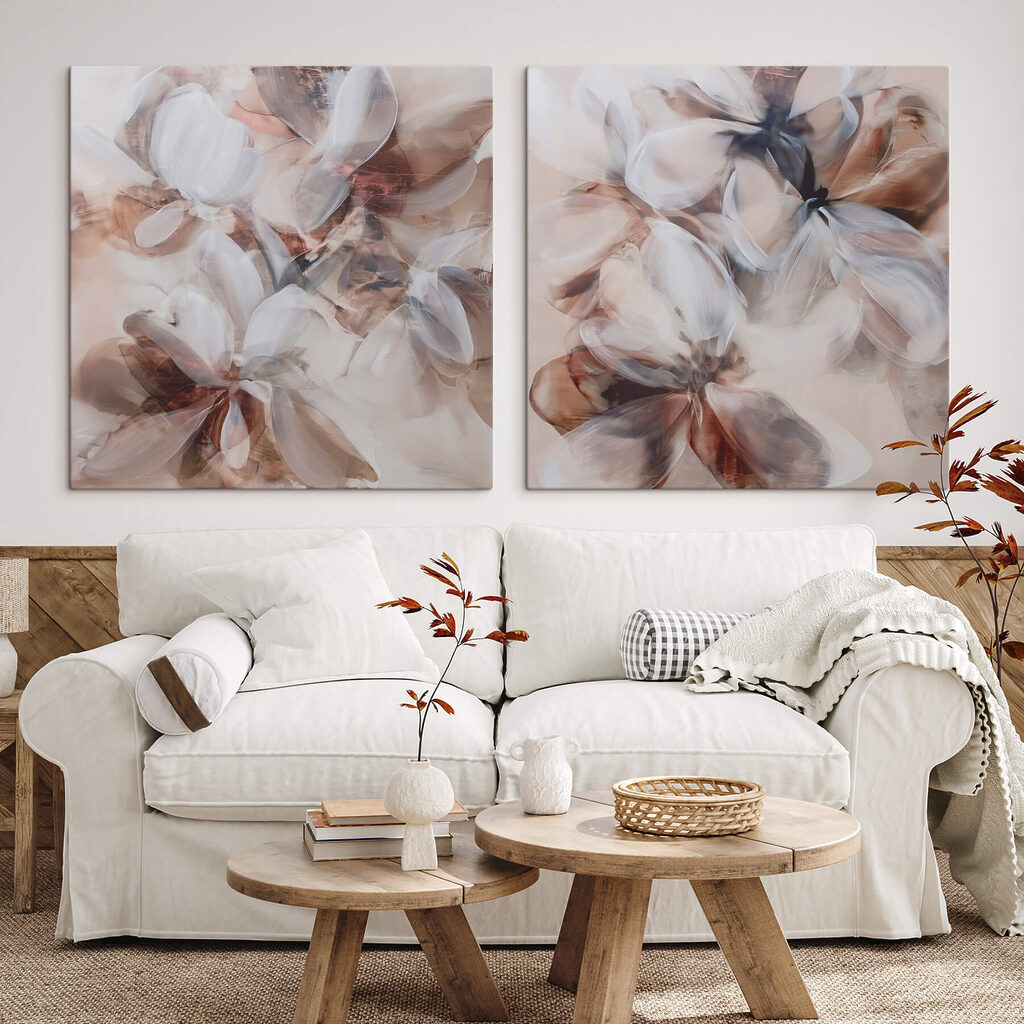 Painting of flowers on canvas Painting of flowers on canvas