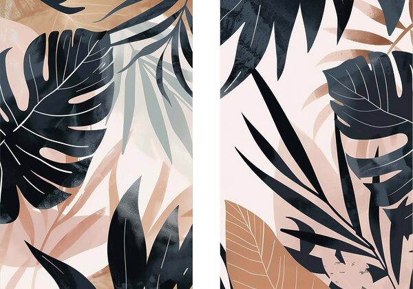 - Tropical foliage in soft colors - Tropical foliage in soft colors