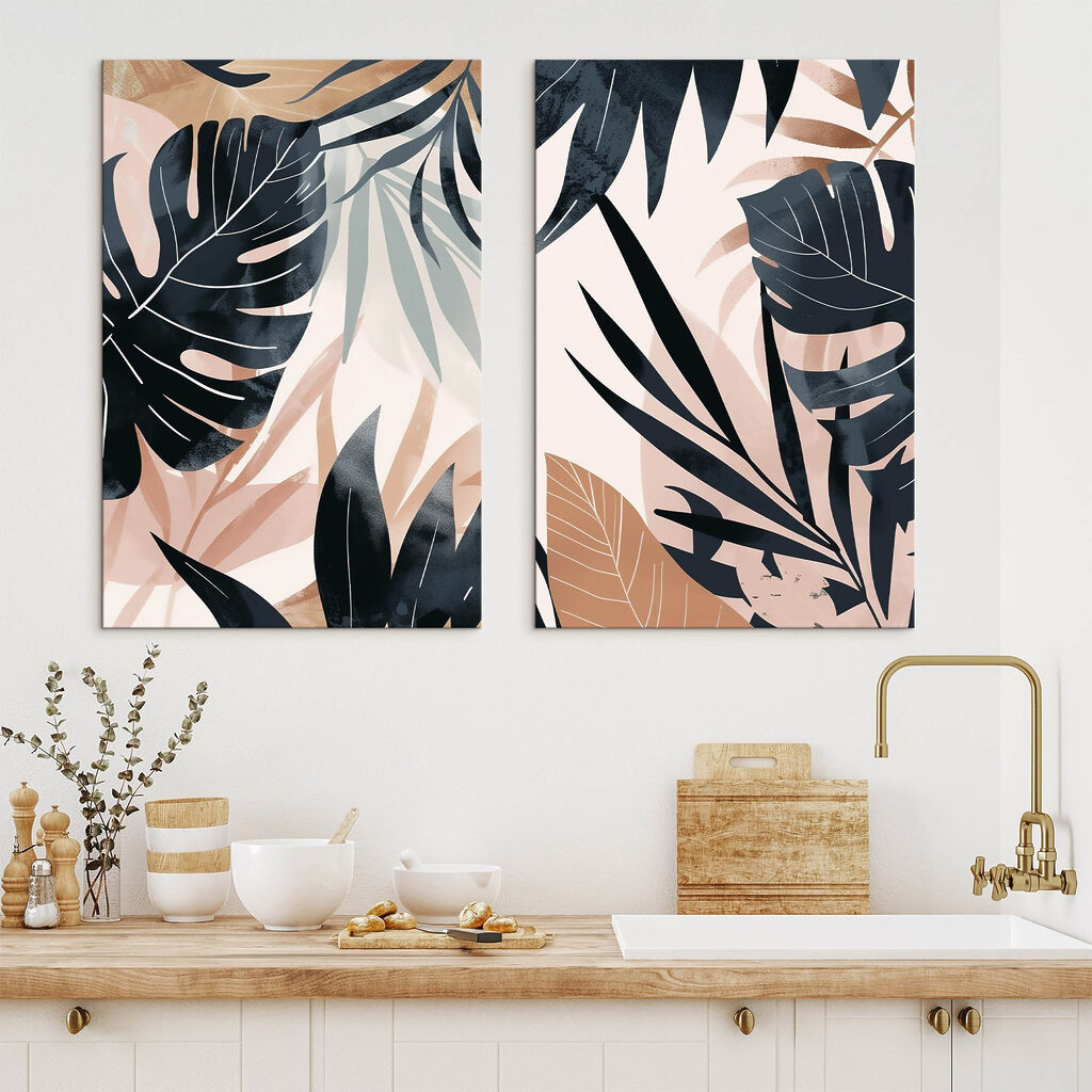 - Tropical foliage in soft colors - Tropical foliage in soft colors