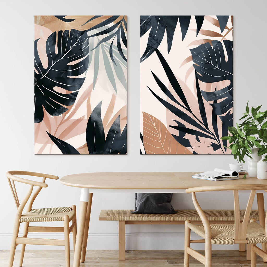 - Tropical foliage in soft colors - Tropical foliage in soft colors