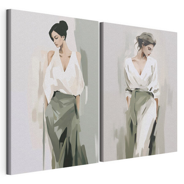 Impression sur toile modulaire Une femme en chemise blanche