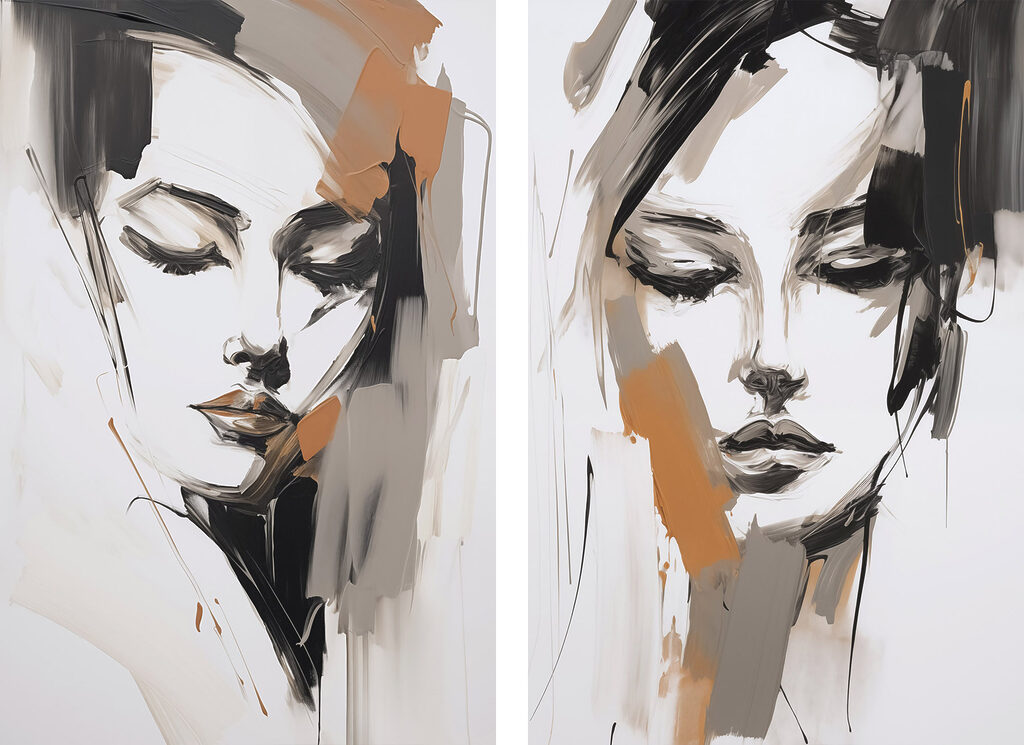Painting of a woman's face Painting of a woman's face