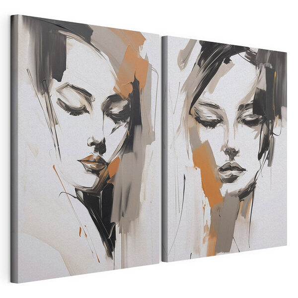 Peinture représentant le visage d'une femme Impression sur toile modulaire Peinture représentant le visage d'une femme