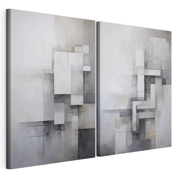 Peinture de carrés et de lignes Impression sur toile modulaire Peinture de carrés et de lignes